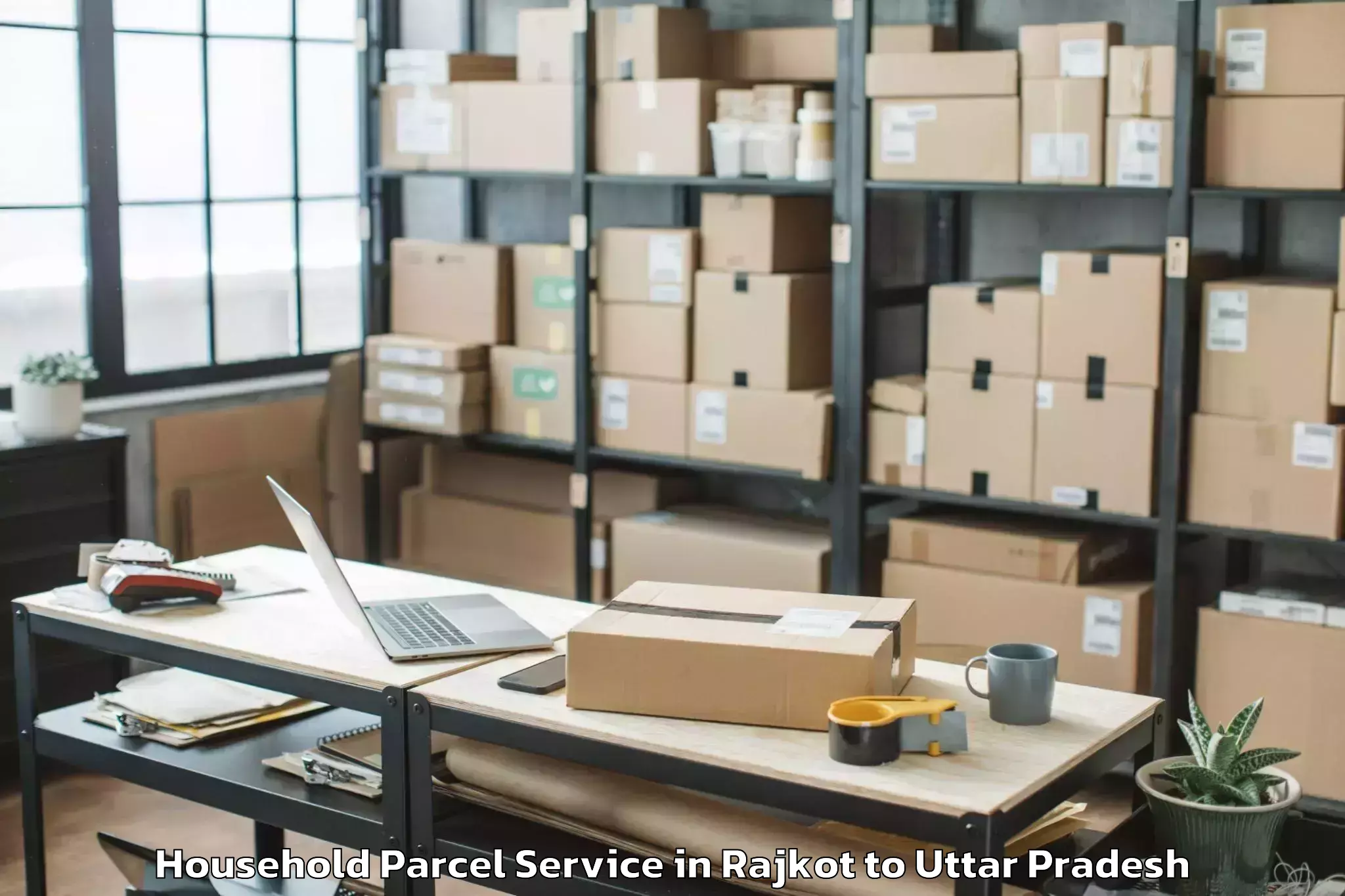 Top Rajkot to Khudaganj Household Parcel Available